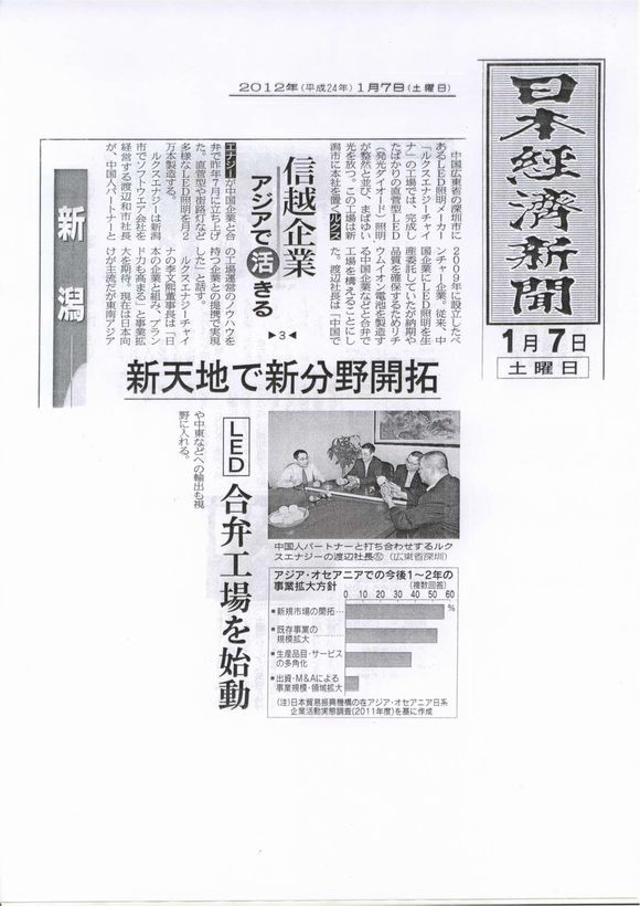 2012/01/07日本経済新聞記事